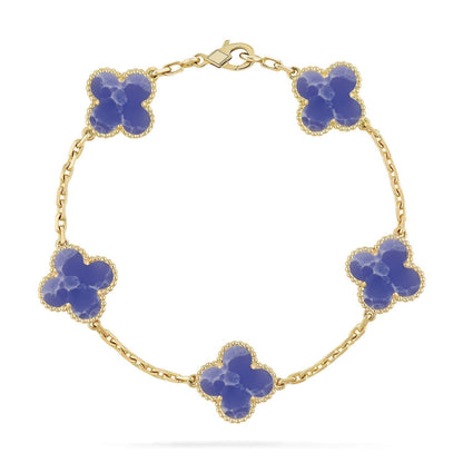[⭐Shinejoy]CLOVER 5 MOTIV ARMBAND KOLLEKTION MIT BLAUEN ADERN