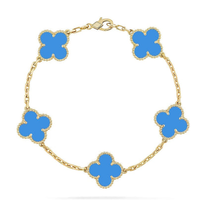 [⭐Shinejoy] CLOVER 5-MOTIV ARMBAND-KOLLEKTION AUS BLAUEM ACHAT
