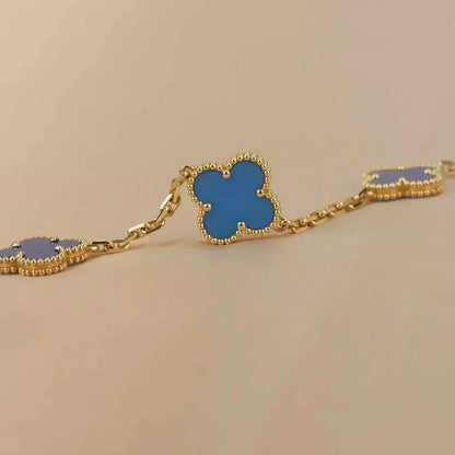 [⭐Shinejoy] CLOVER 5-MOTIV ARMBAND-KOLLEKTION AUS BLAUEM ACHAT