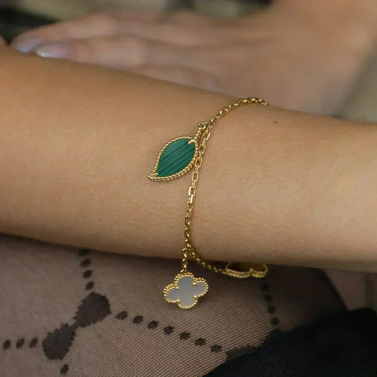 [⭐Shinejoy]LUCKY SPRING 5-MOTIV-ARMBAND IN GOLD