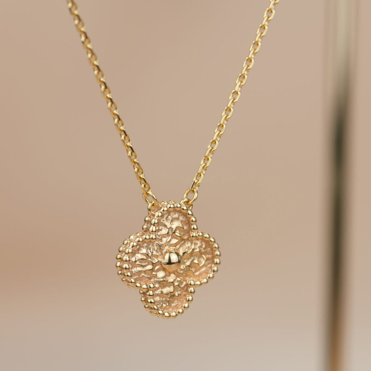 [⭐Shinejoy]CLOVER 15MM 箔押しネックレス