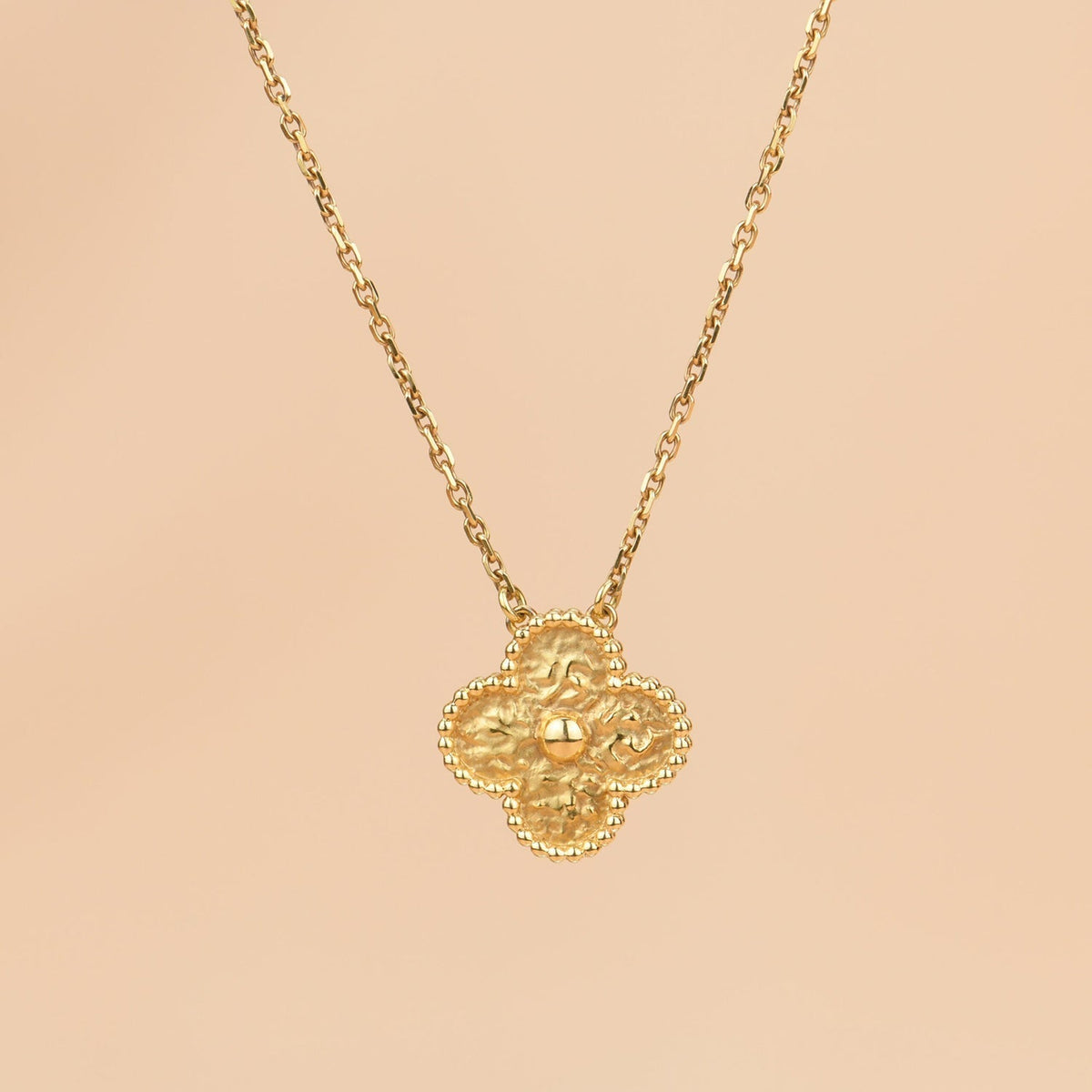 [⭐Shinejoy]CLOVER 15MM 箔押しネックレス