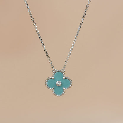 {
  "⭐Shinejoy": "CLOVER 15MM DIAMOND SVRES PORCELAIN NECKLACE SILVER"
}