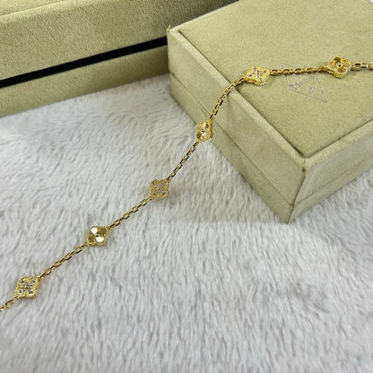 [⭐Shinejoy]クローバー 6モチーフ ダイヤモンド レーザーブレスレット