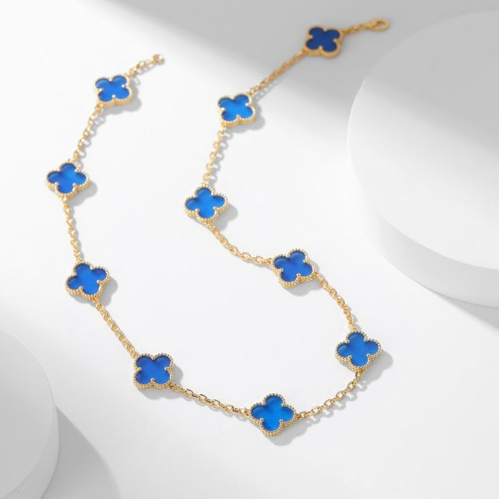 {
  "⭐Shinejoy": "CLOVER 10モチーフ ブルーアゲート ネックレス"
}