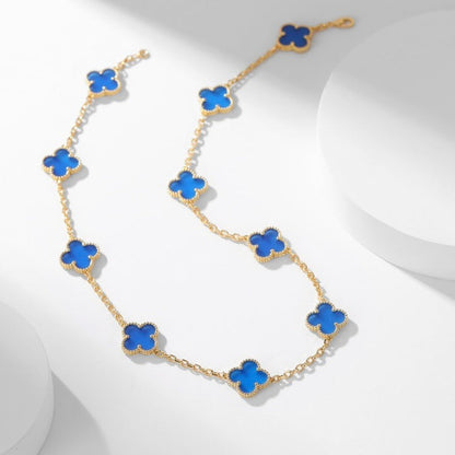 {
  "⭐Shinejoy": "CLOVER 10モチーフ ブルーアゲート ネックレス"
}