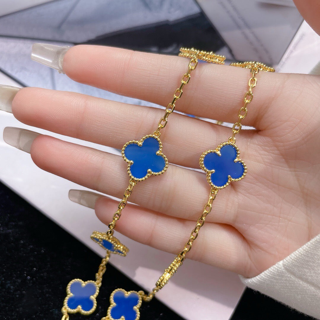 {
  "⭐Shinejoy": "CLOVER 10モチーフ ブルーアゲート ネックレス"
}
