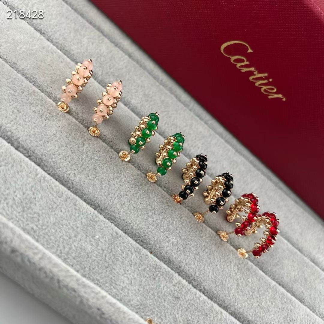 [⭐Shinejoy]新作カラージェムストーンコレクション スモールフープピアス