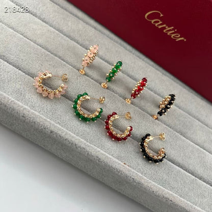 [⭐Shinejoy]新作カラージェムストーンコレクション スモールフープピアス