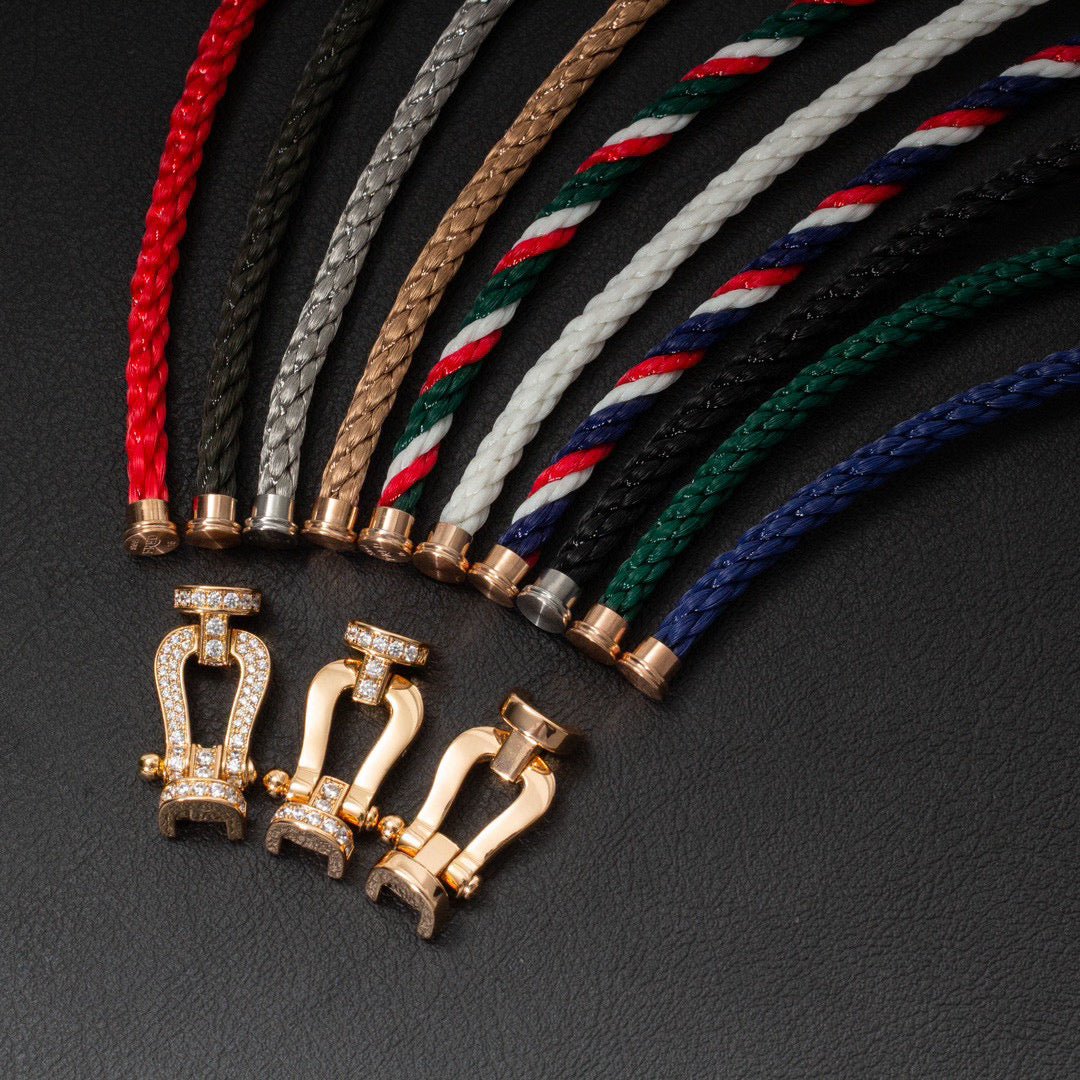 [⭐Shinejoy]FORCE LARGE HORSESHOE FULL DIAMOND BRACELET SILVER