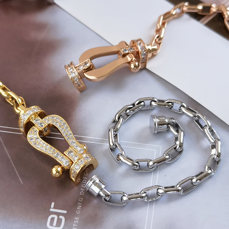 [⭐Shinejoy]FORCE LARGE HORSESHOE CLASP  METAL BRACELET