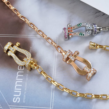 [⭐Shinejoy]FORCE LARGE HORSESHOE CLASP  METAL BRACELET