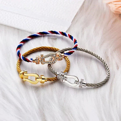 [⭐Shinejoy]FORCE LARGE HORSESHOE NO DIAMOND BRACELET GOLD