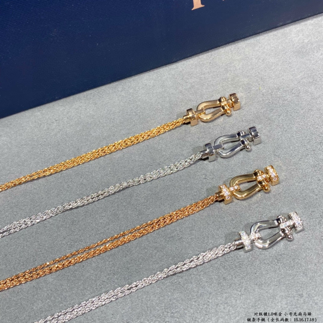 [⭐Shinejoy]FORCE SMALL HORSESHOE  DIAMOND CHAIN ROPE BRACELET