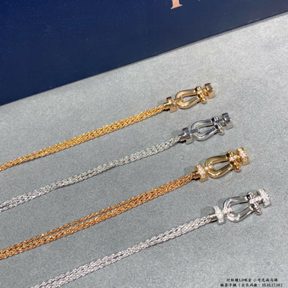 [⭐Shinejoy]FORCE SMALL HORSESHOE  DIAMOND CHAIN ROPE BRACELET