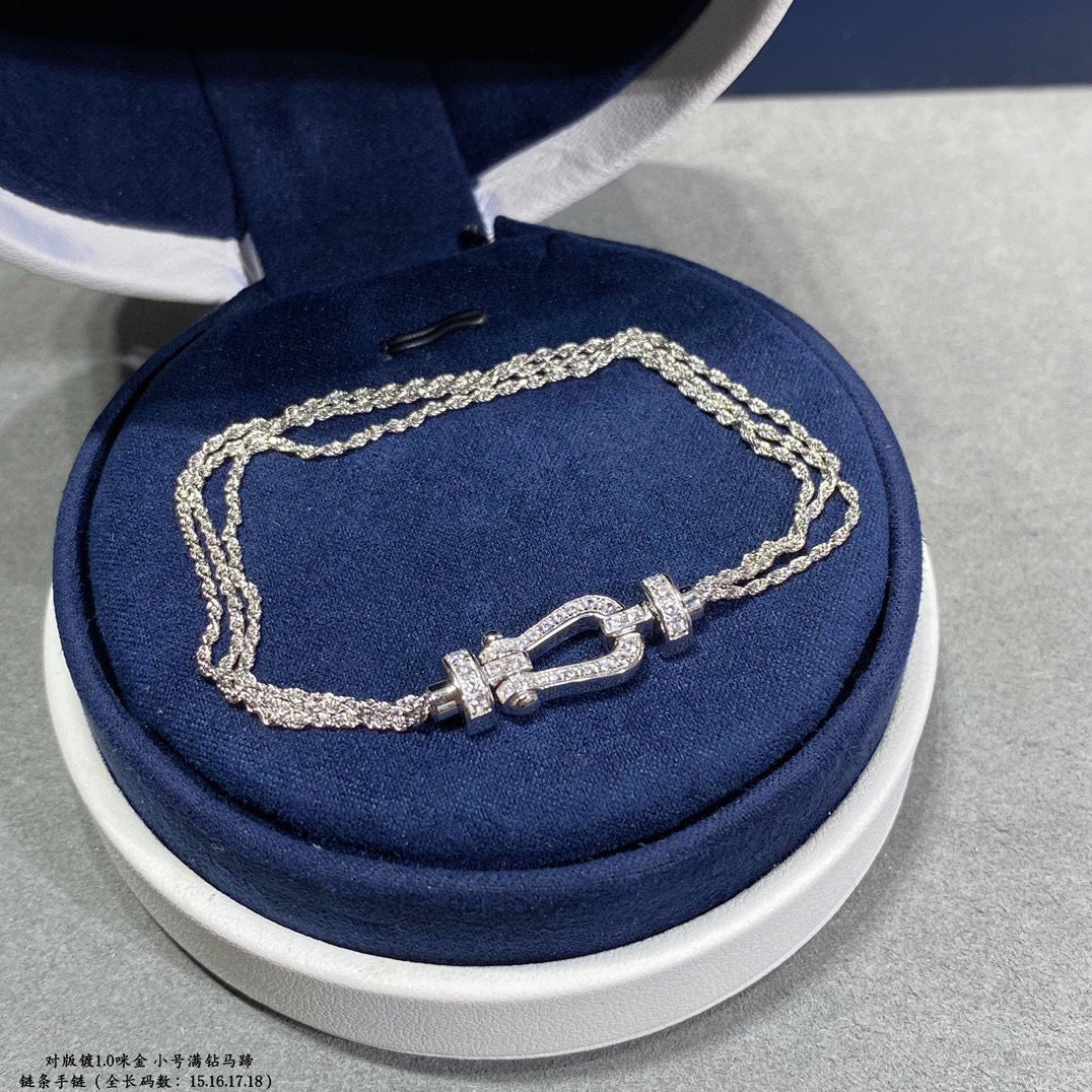 [⭐Shinejoy]FORCE SMALL HORSESHOE  DIAMOND CHAIN ROPE BRACELET