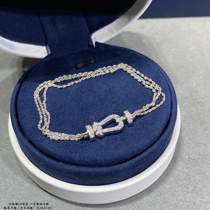 [⭐Shinejoy]FORCE SMALL HORSESHOE  DIAMOND CHAIN ROPE BRACELET