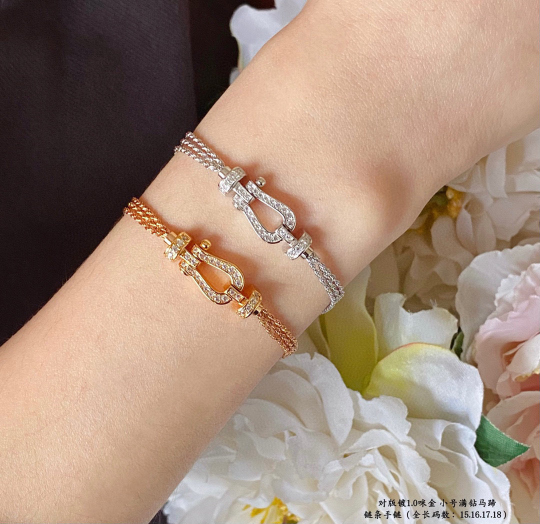 [⭐Shinejoy]FORCE SMALL HORSESHOE  DIAMOND CHAIN ROPE BRACELET