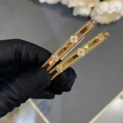 [⭐Shinejoy]クローバーブレスレット 4MM ダイヤモンド