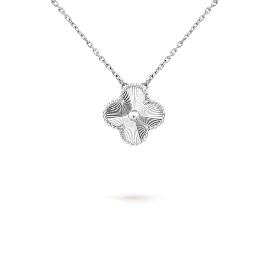 [⭐Shinejoy]CLOVER 15MM LASER NECKLACE SILVER