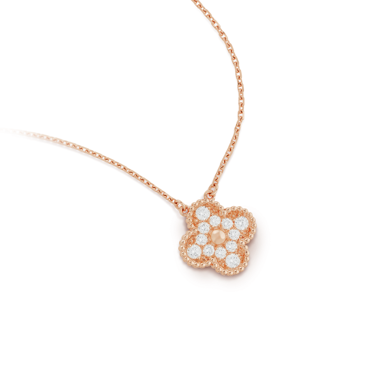[⭐Shinejoy]クローバー 15MM ダイヤモンド シングル フラワー ネックレス