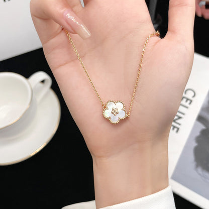 [⭐Shinejoy]LUCKY  WHITE MOP  PLUM BLOSSOM NECKLACE