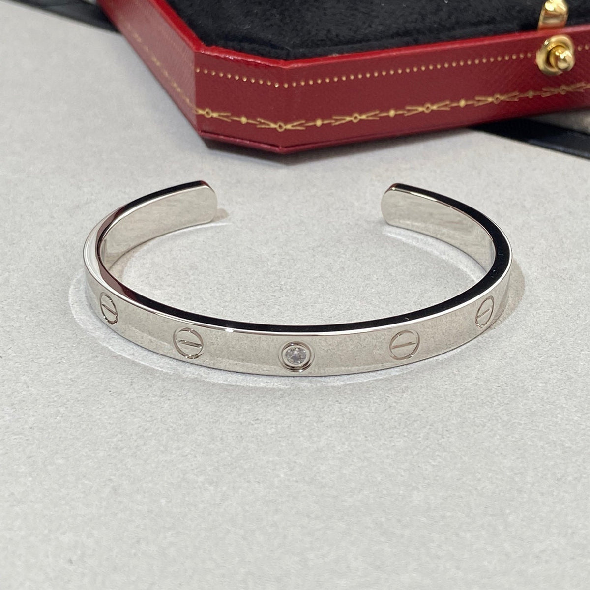 [⭐Shinejoy]LOVE ARMBAND 6,1MM 1 DIAMANT OFFENER REIF