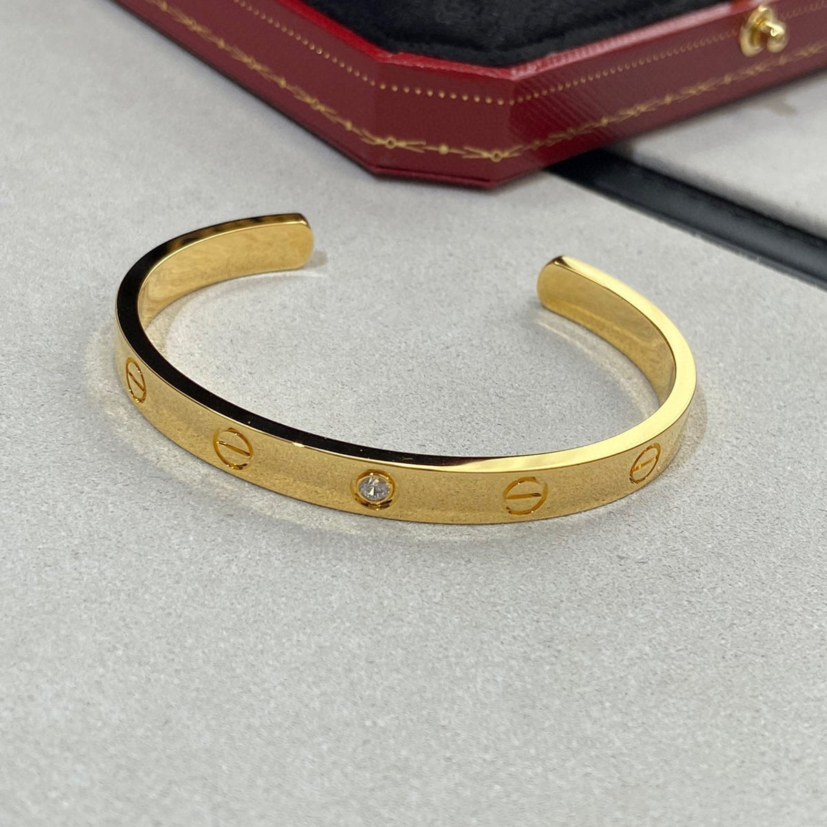 [⭐Shinejoy]LOVE ARMBAND 6,1MM 1 DIAMANT OFFENER REIF
