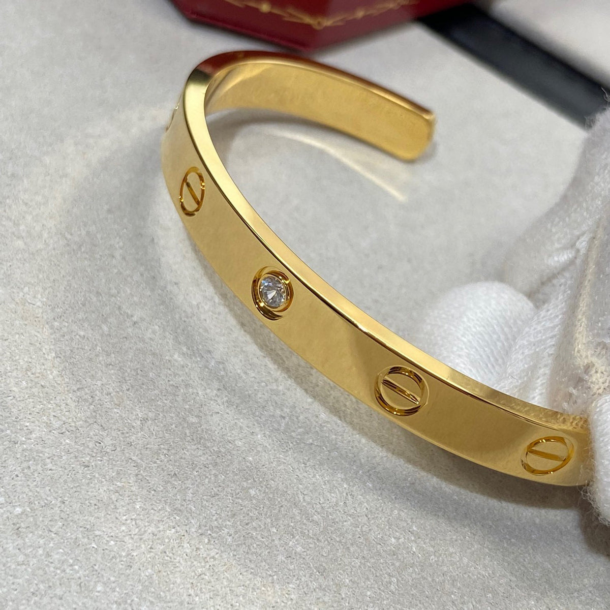 [⭐Shinejoy]LOVE ARMBAND 6,1MM 1 DIAMANT OFFENER REIF