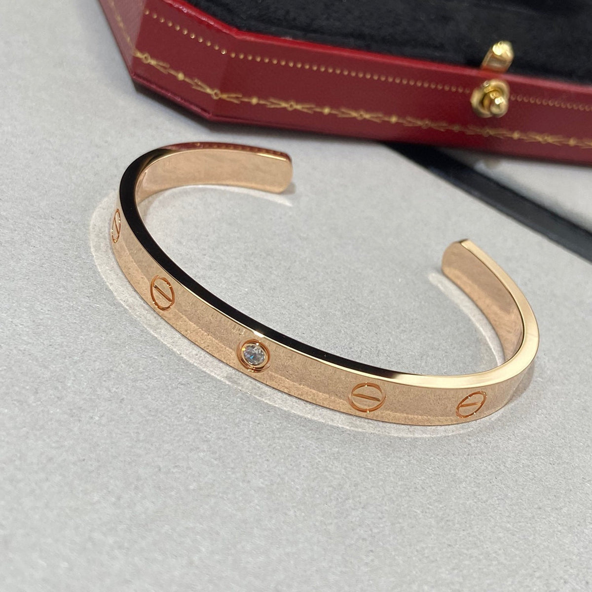 [⭐Shinejoy]LOVE ARMBAND 6,1MM 1 DIAMANT OFFENER REIF