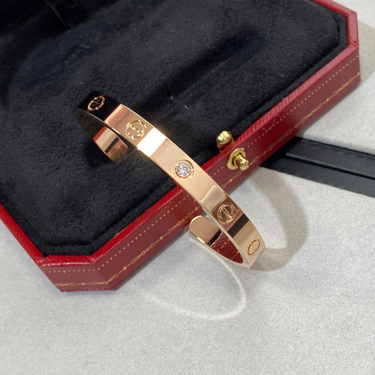[⭐Shinejoy]LOVE ARMBAND 6,1MM 1 DIAMANT OFFENER REIF
