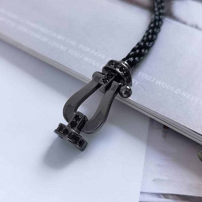 [⭐Shinejoy]FORCE LARGE SERIES HORSESHOE BLACK SAMURAI BRACELET