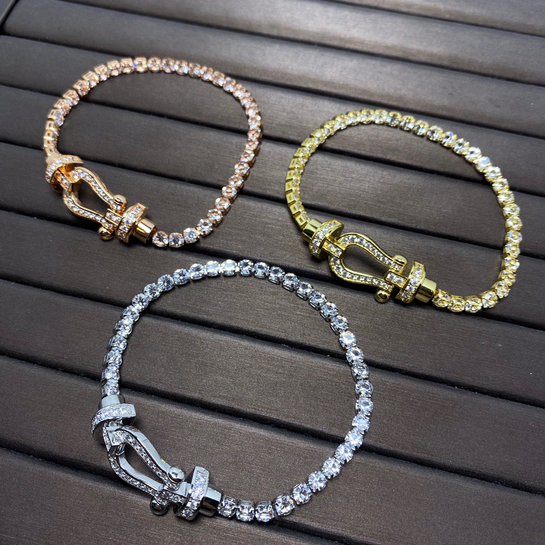 [⭐Shinejoy]FORCE  HORSESHOE  DIAMOND TENNIS BRACELET
