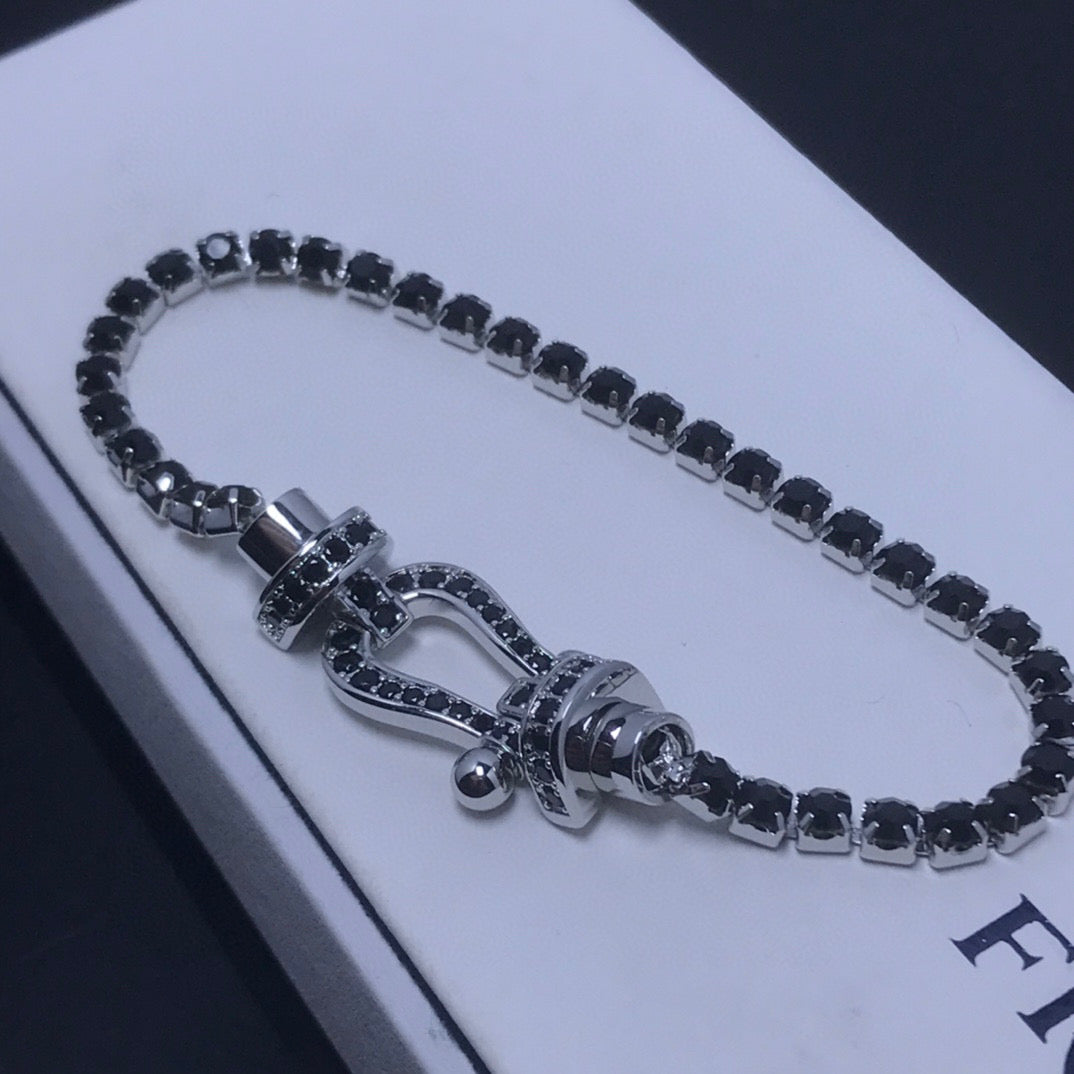 [⭐Shinejoy]FORCE ラージホースシュー フルダイヤモンド テニスブレスレット