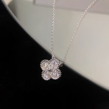 [⭐Shinejoy]クローバー 15MM ダイヤモンド シングル フラワー ネックレス