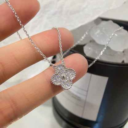 [⭐Shinejoy]クローバー 15MM ダイヤモンド シングル フラワー ネックレス