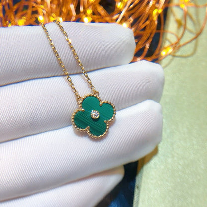 [⭐Shinejoy]CLOVER 15MM DIAMOND TURQUOISE NECKLACE