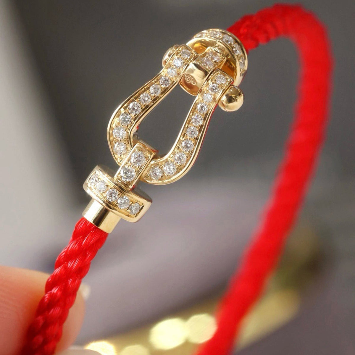 [⭐Shinejoy]FORCE LARGE HORSESHOE FULL DIAMOND BRACELET GOLD