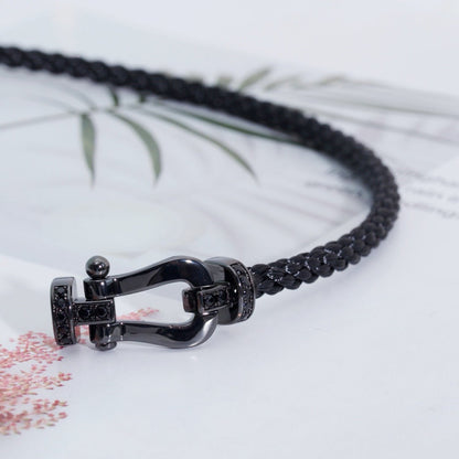 [⭐Shinejoy]FORCE LARGE SERIES HORSESHOE BLACK SAMURAI BRACELET