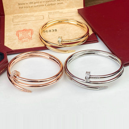 [⭐Shinejoy]JUSTE ARMBAND 3,5 MM DOPPELREIHIG MIT DIAMANTEN