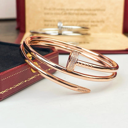 [⭐Shinejoy]JUSTE ARMBAND 3,5 MM DOPPELREIHIG MIT DIAMANTEN