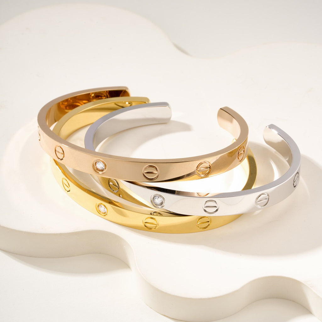 [⭐Shinejoy]LOVE ARMBAND 6,1MM 1 DIAMANT OFFENER REIF