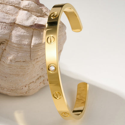 [⭐Shinejoy]LOVE ARMBAND 6,1MM 1 DIAMANT OFFENER REIF