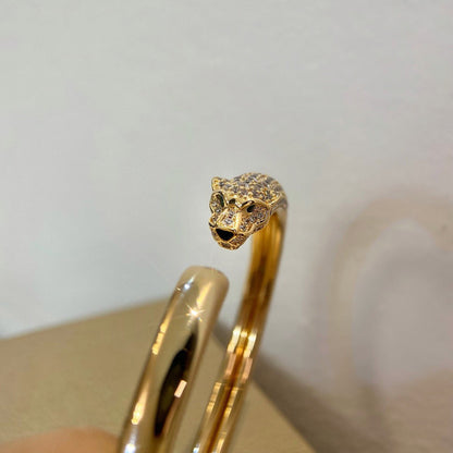 [⭐Shinejoy]パンテール ドゥ カルティエ ブレスレット、ハーフダイヤモンド、オープンタイプ
