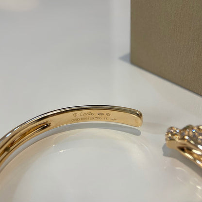 [⭐Shinejoy]パンテール ドゥ カルティエ ブレスレット、ハーフダイヤモンド、オープンタイプ