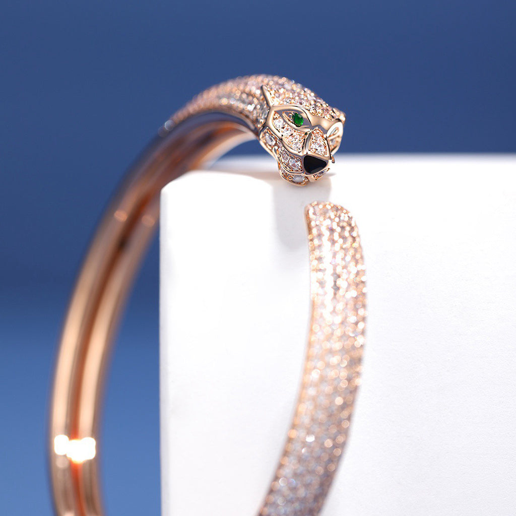 [⭐Shinejoy]PANTHERE VOLLBESETZTES DIAMANT-OFFENES ARMBAND
