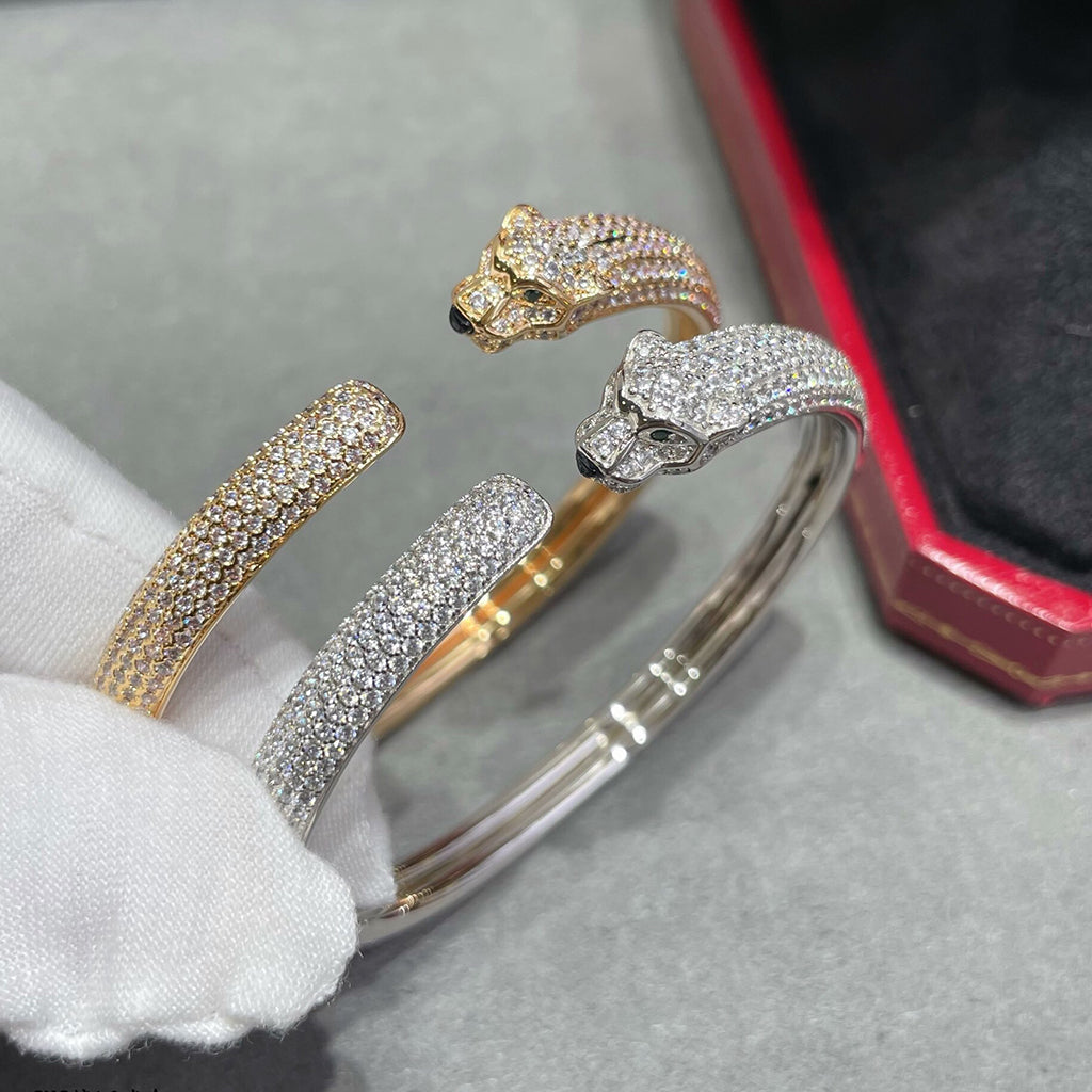 [⭐Shinejoy]PANTHERE VOLLBESETZTES DIAMANT-OFFENES ARMBAND