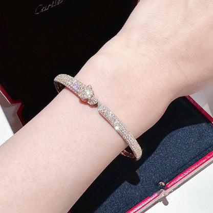 [⭐Shinejoy]PANTHERE VOLLBESETZTES DIAMANT-OFFENES ARMBAND