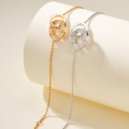 [⭐Shinejoy]LOVE DOPPELRING-ARMBAND MIT VOLLBESATZ