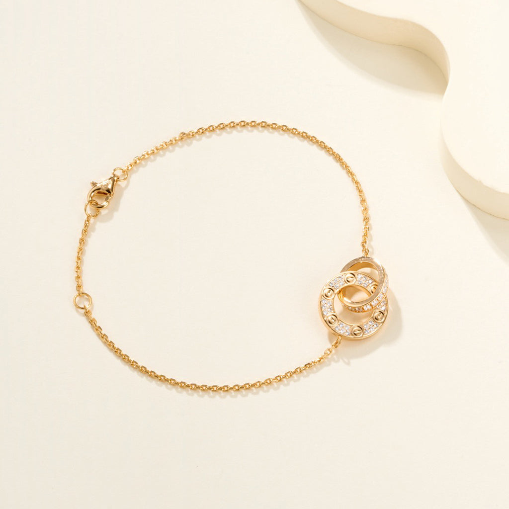 [⭐Shinejoy]LOVE DOPPELRING-ARMBAND MIT VOLLBESATZ